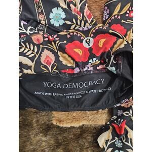 Yoga Democracy Leggings &Top Black Floral High Rise Recycled USA XL